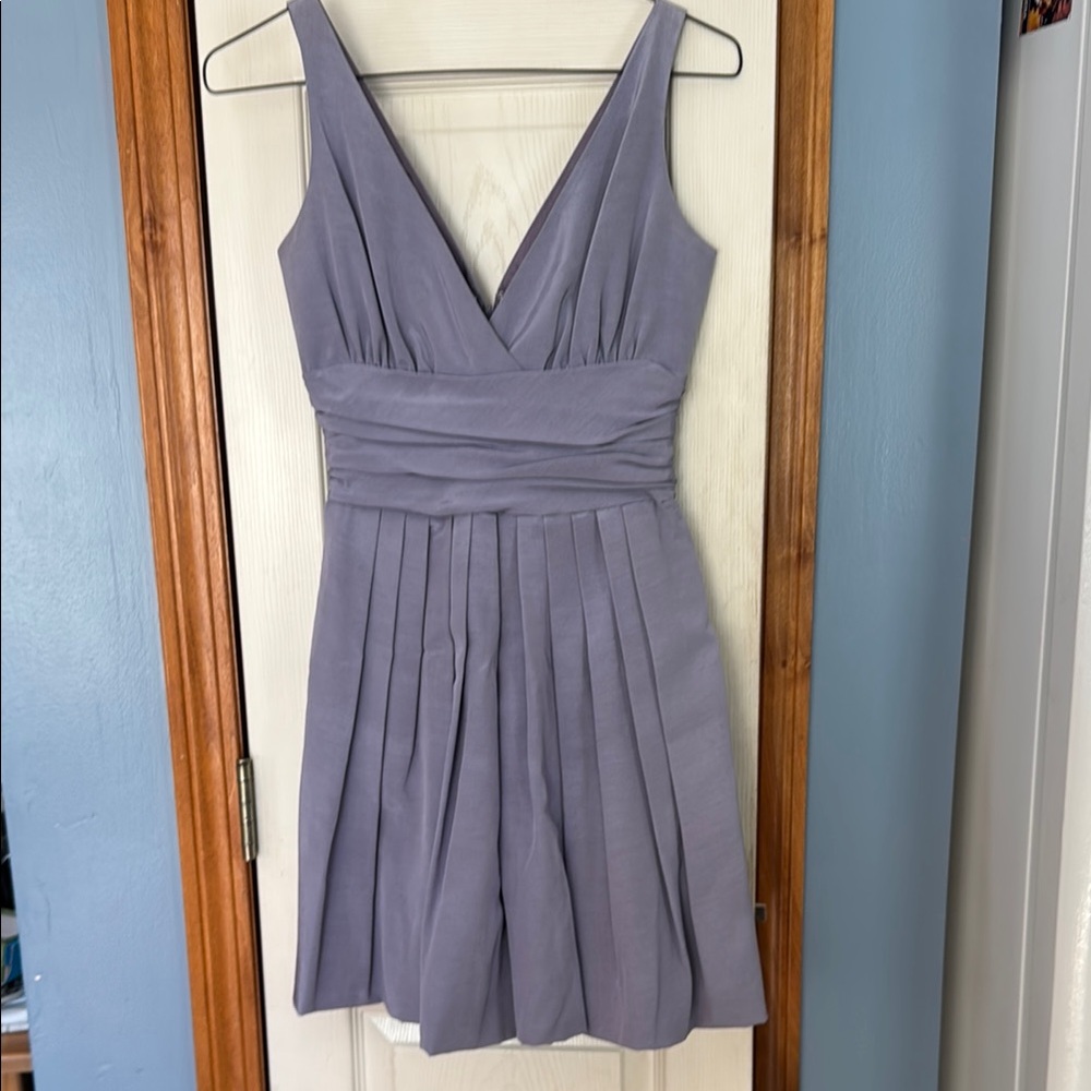 Nicole Miller Purple Pleated Mini Dress